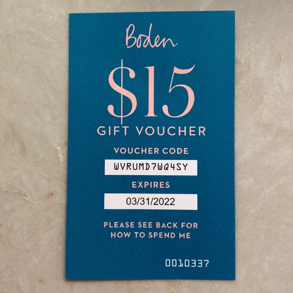 ***FREE*** Boden Mini Baby Boden $15 birthday gift voucher